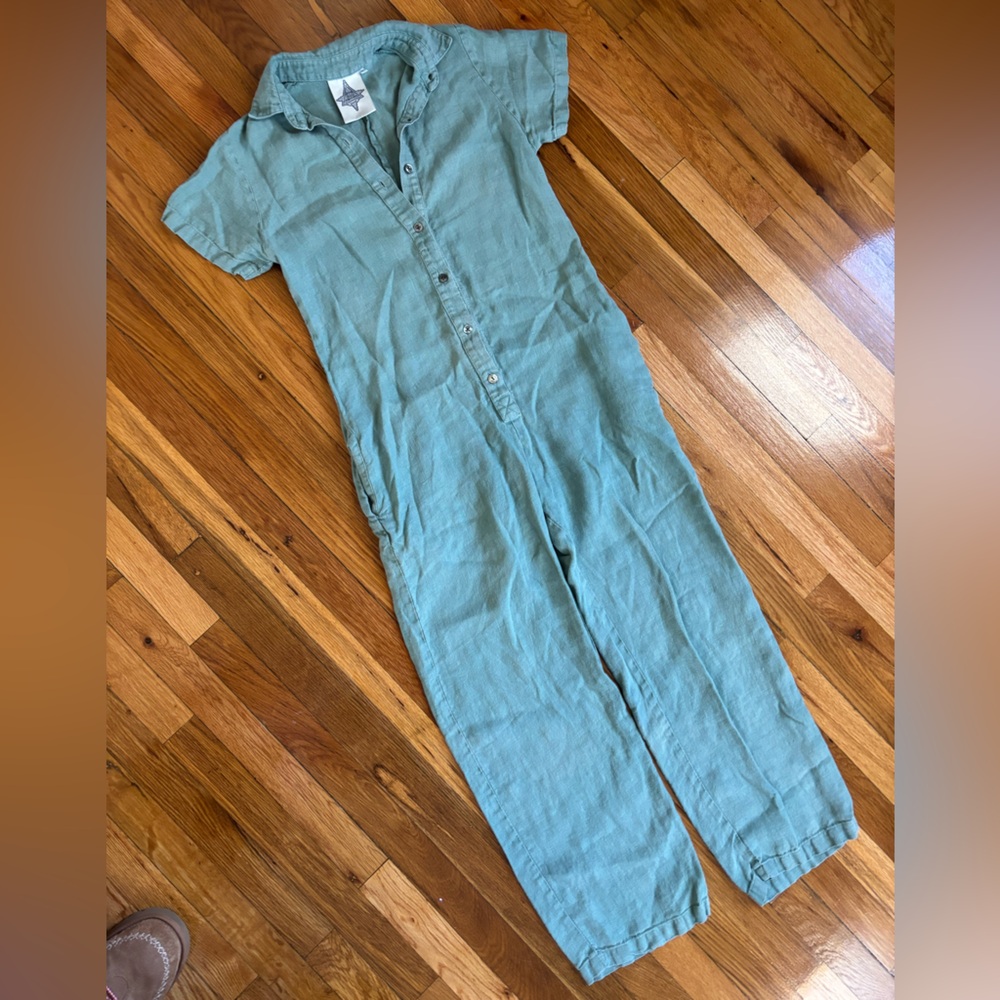 Women’s Green organic cotton jumpsuit romper